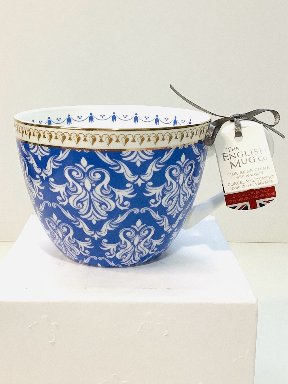 Fine Bone China w/ Real Gold Trim The English Mug Co. Boho Oversized Mug NEW